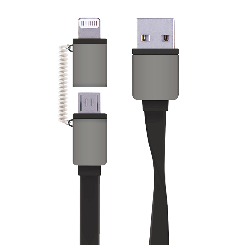 2 in 1 Lightning to Micro USB Flat Cable WPL033