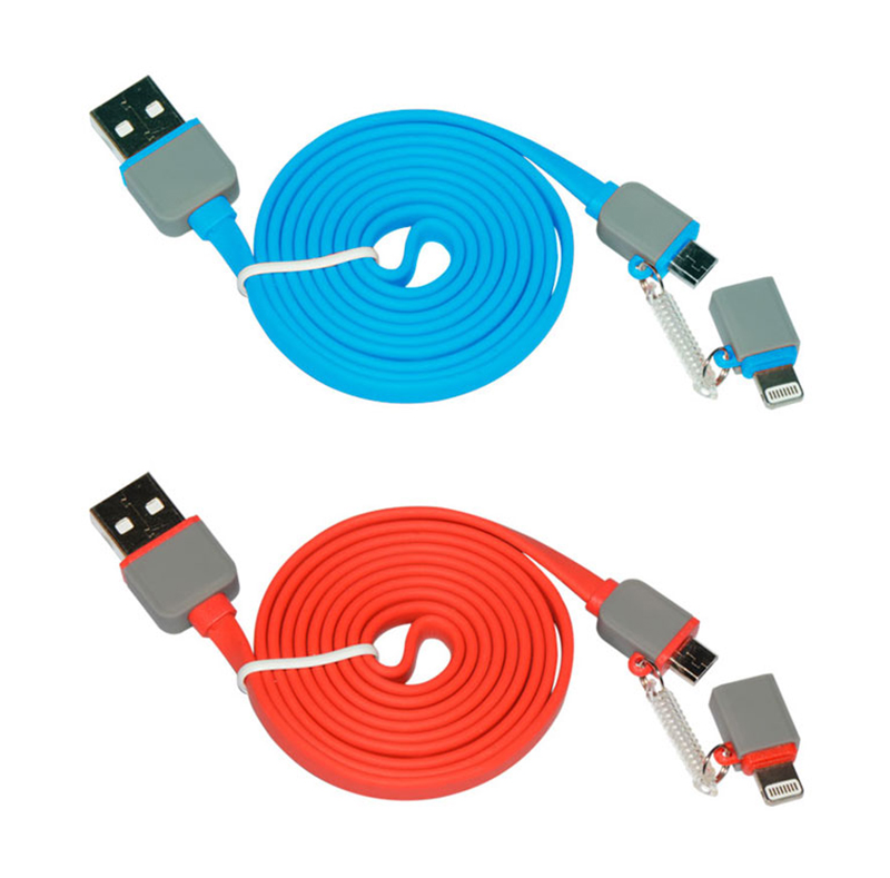 2 in 1 Lightning to Micro USB Flat Cable WPL033