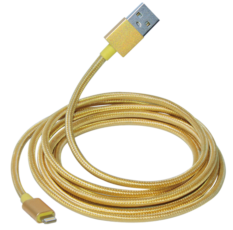 2M Lightning to USB Round Cable With Metal Connectors WPL030