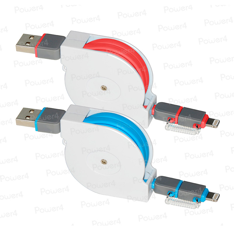 2 in 1 Retractable Lightning to Micro USB Flat Cable WPL033RT