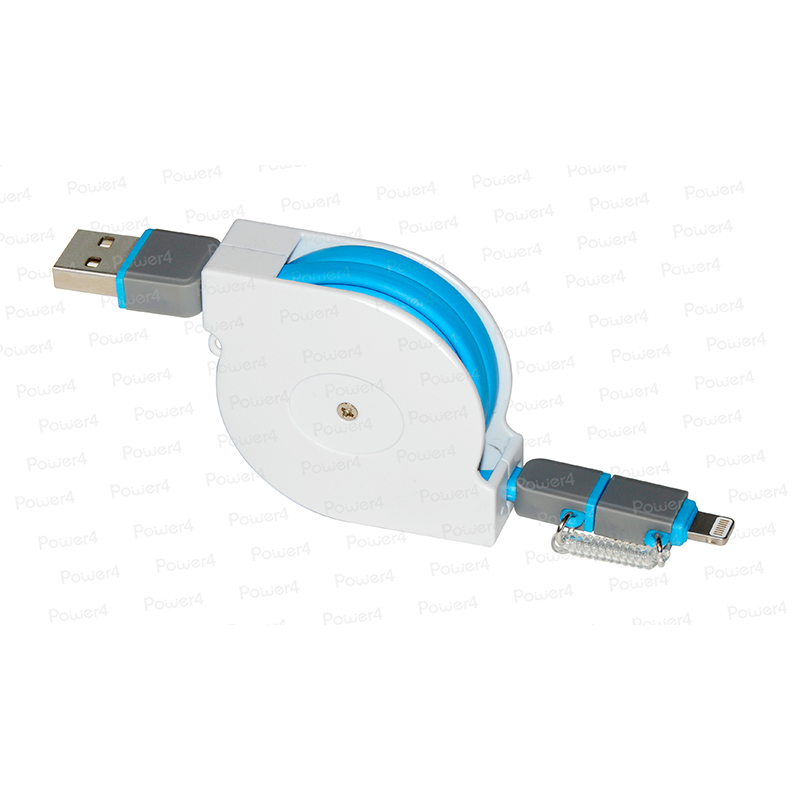 2 in 1 Retractable Lightning to Micro USB Flat Cable WPL033RT