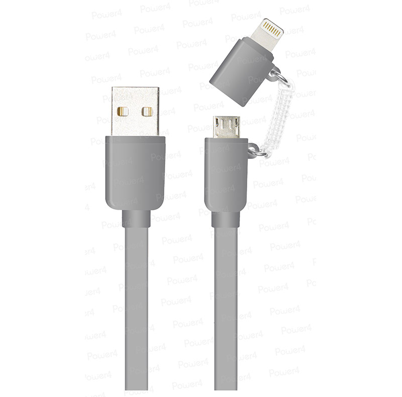 2 in 1 Lightning to Micro USB Flat Cable WPL035