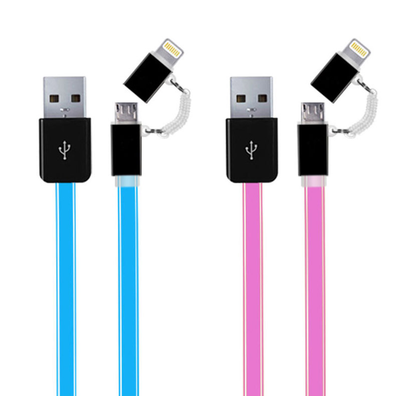 2 in 1 Lightning to Micro USB Flat Cable WPL035