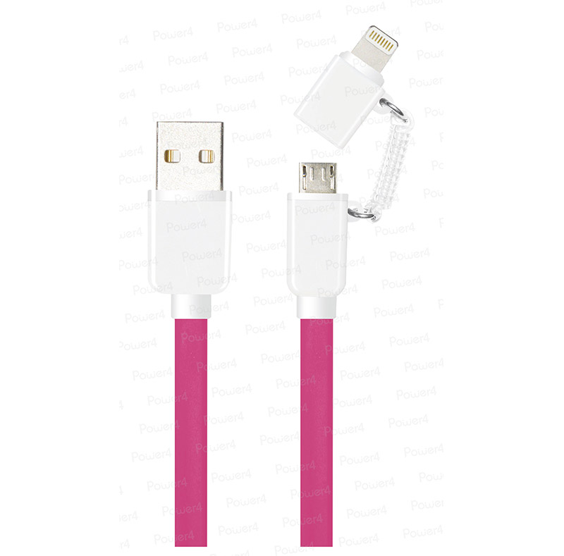 2 in 1 Lightning to Micro USB Flat Cable WPL035