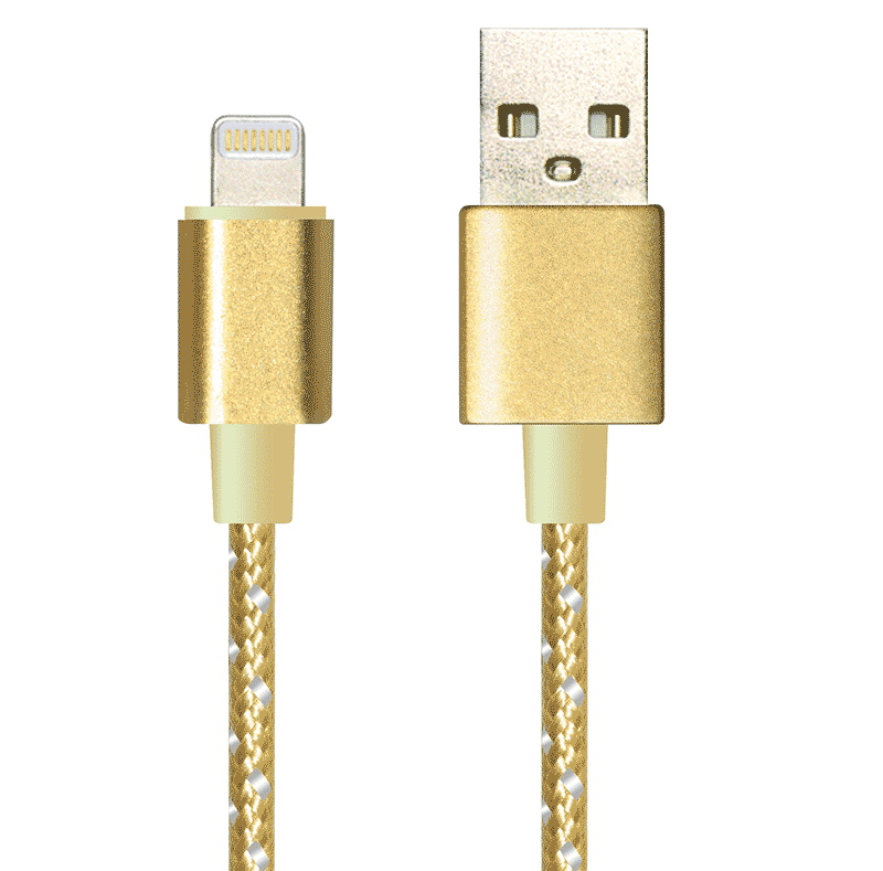 Fabric Braided Lightning to USB Cable with Metal Connector PQT13