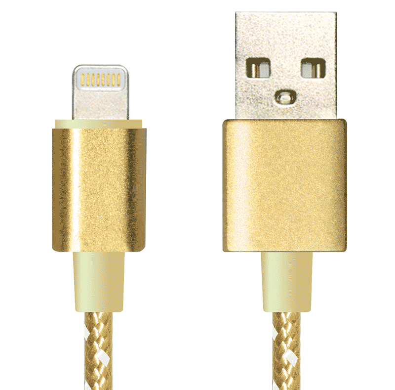 Fabric Braided Lightning to USB Cable with Metal Connector PQT13