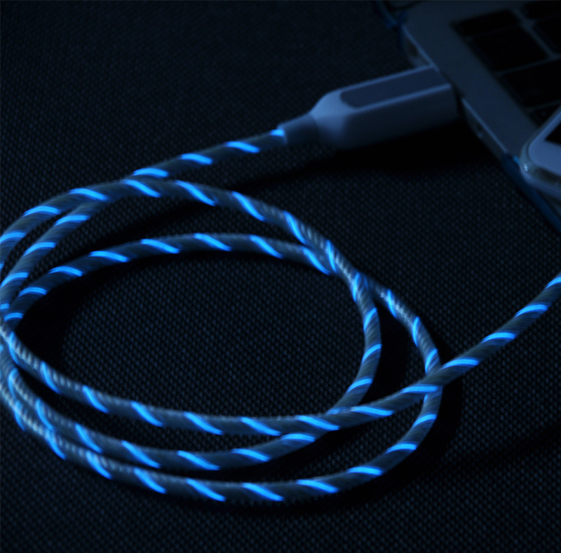 EL Visible Light  Micro USB Flowing Round Cable LR001