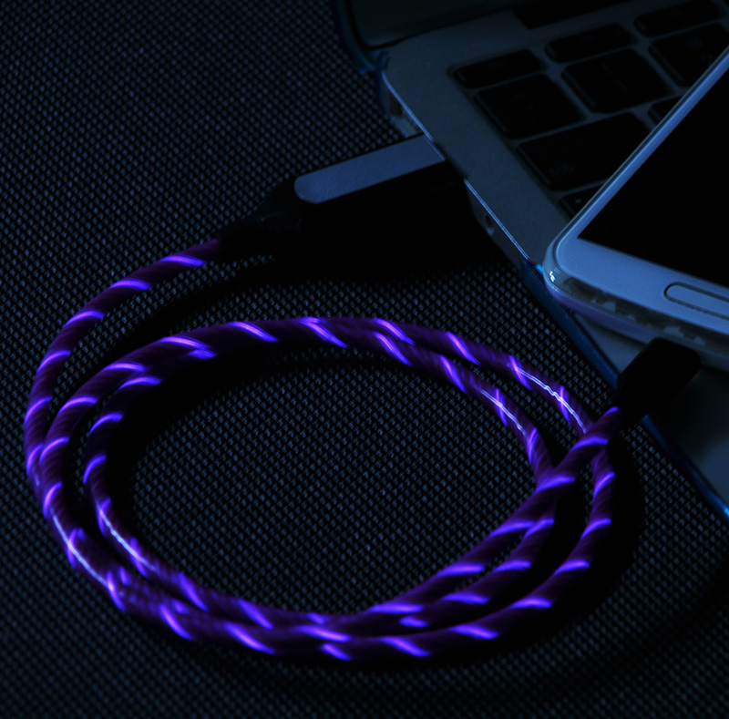 EL Visible Light  Micro USB Flowing Round Cable LR001