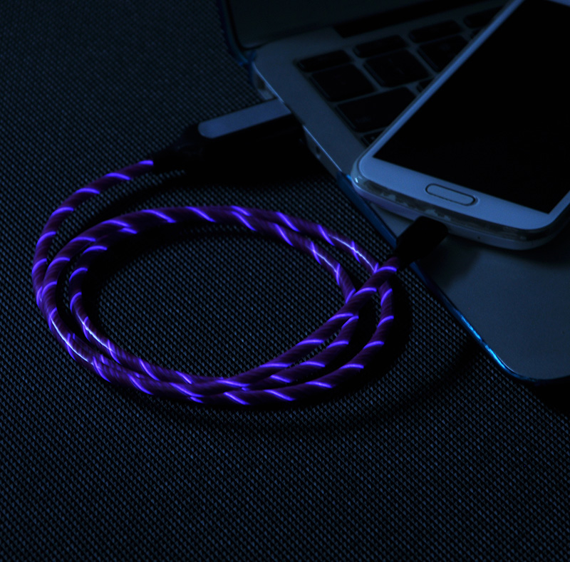 EL Visible Light  Micro USB Flowing Round Cable LR001