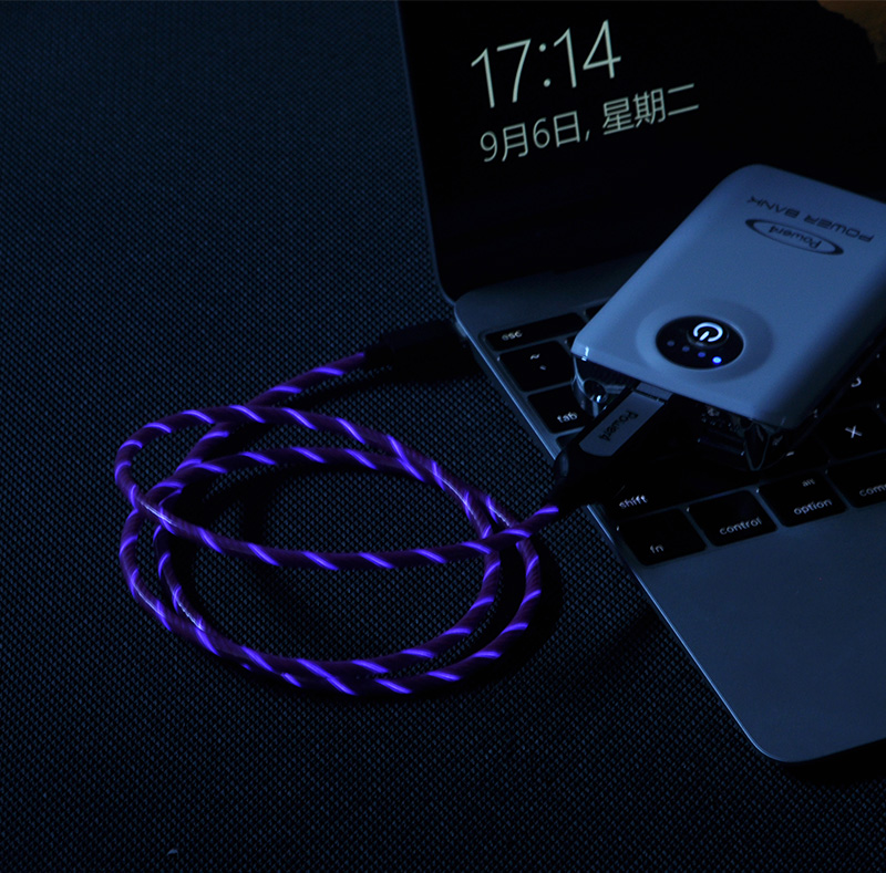 EL Visible Light  Type-C to USB Flowing Round Cable LR004