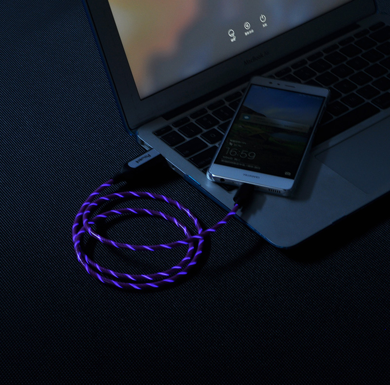 EL Visible Light  Type-C to USB Flowing Round Cable LR004