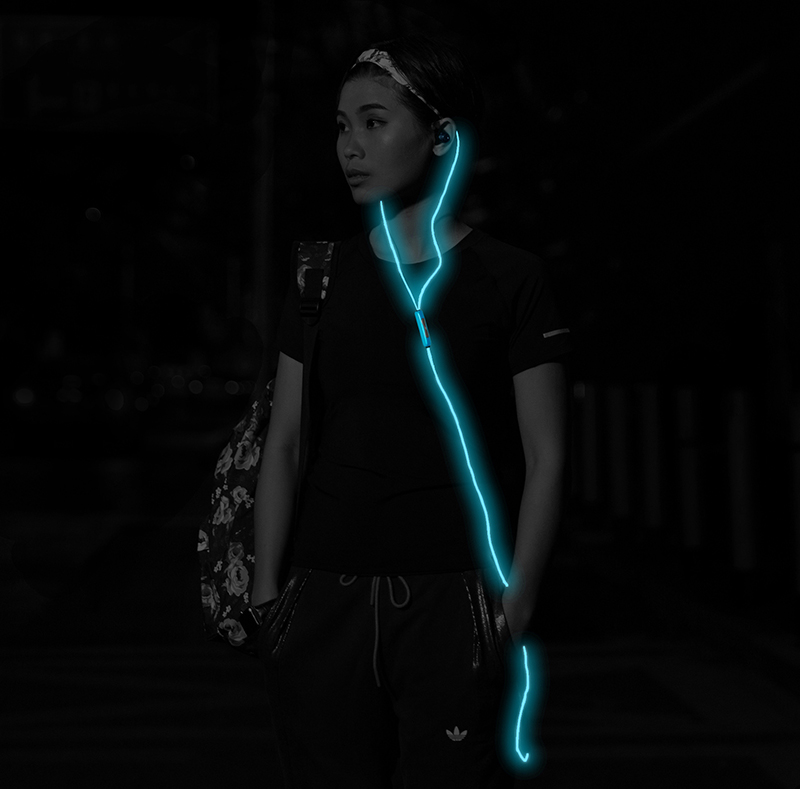 EL Glowing Light Sports Earphone with MIC EP003TZ