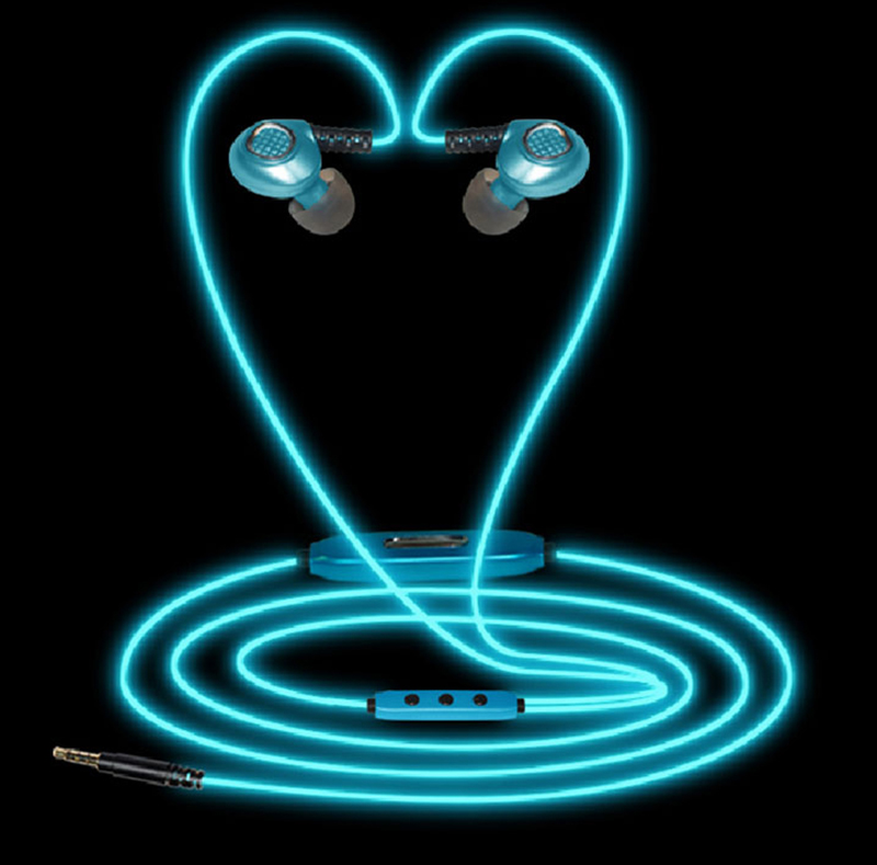 EL Glowing Light Sports Earphone with MIC EP005