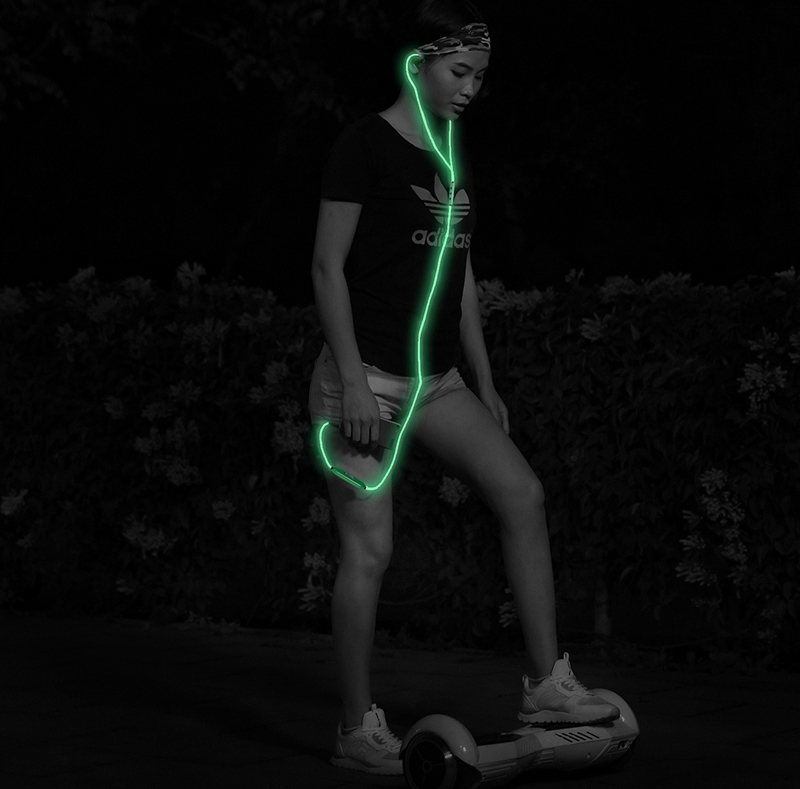EL Glowing Light Sports Earphone with MIC EP005