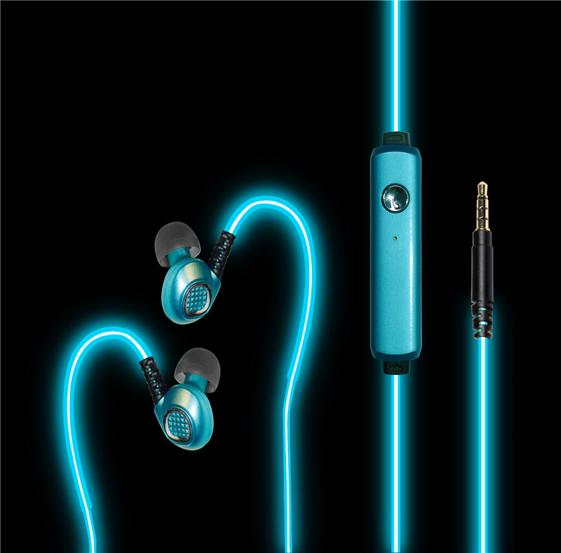 EL Glowing Light Sports Earphone with MIC EP004Z