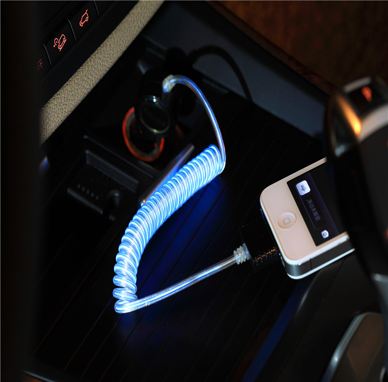 2.4A USB Car Charger with LED Light Lightning Conectors Cable WP007i5