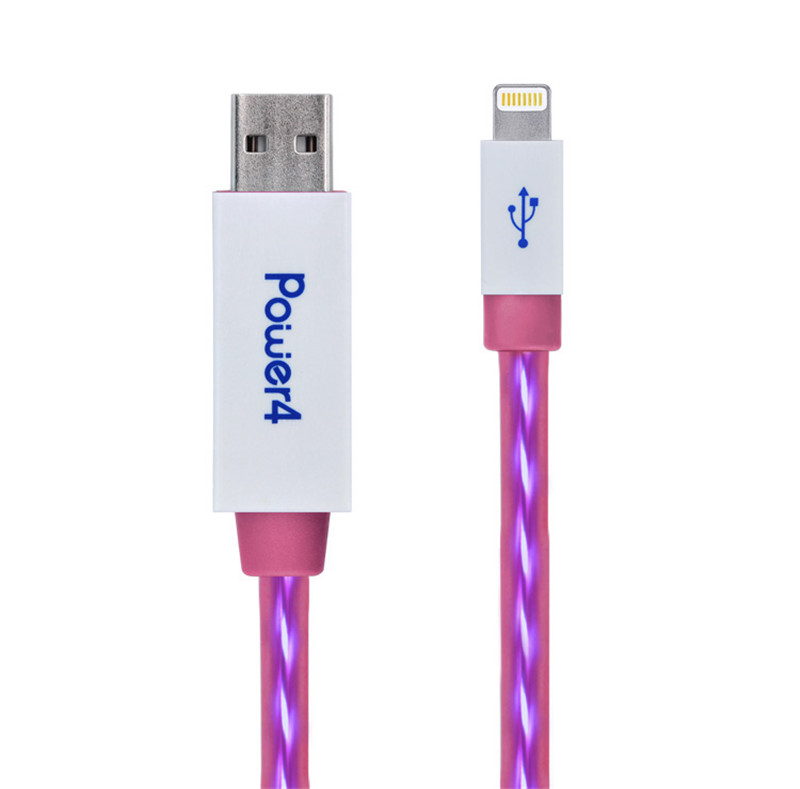 EL Visible 8 Pin Lightning USB Flowing Flat Cable WPL016