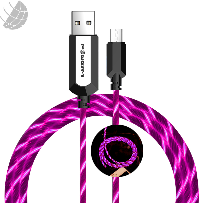 EL Visible Micro USB Flowing Round Cable LD001