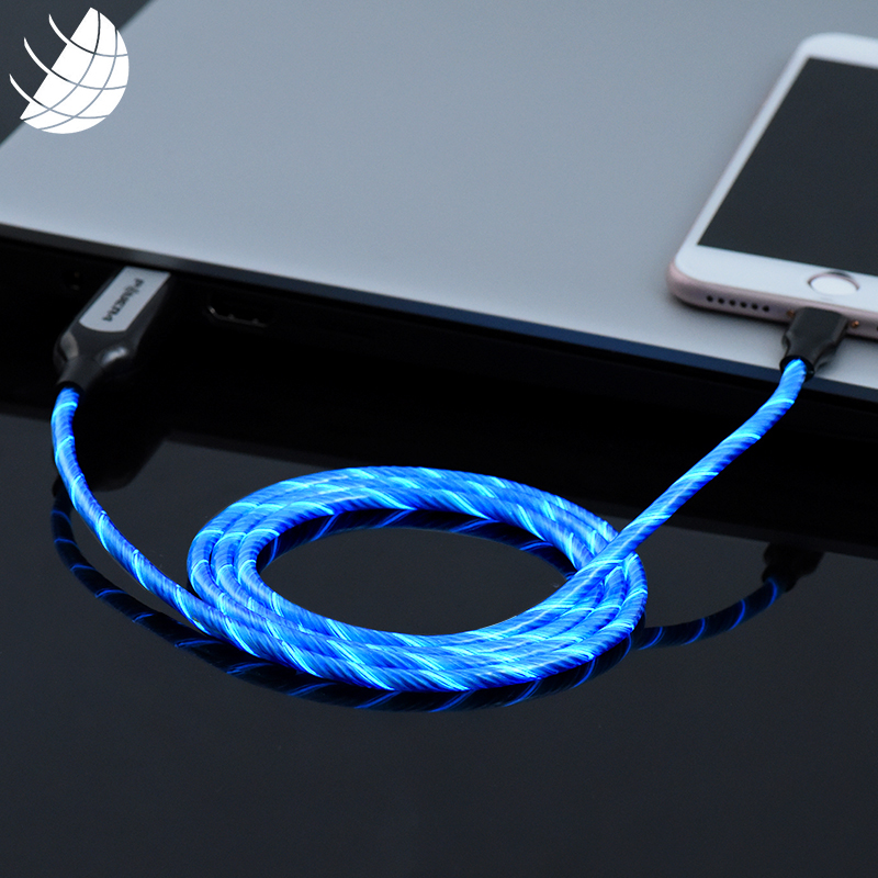 EL Visible Micro USB Flowing Round Cable LD001