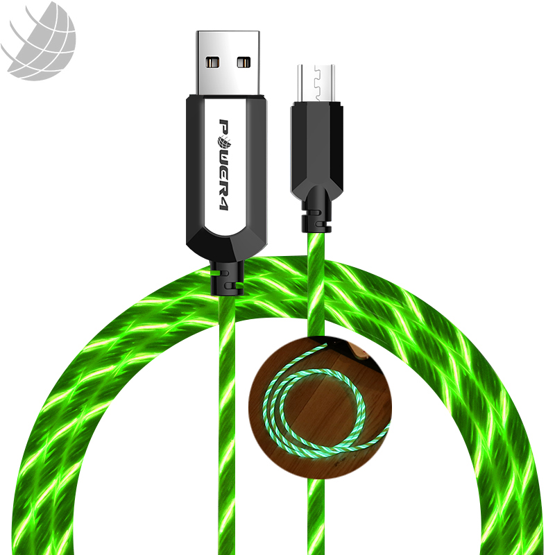 EL Visible Micro USB Flowing Round Cable LD001