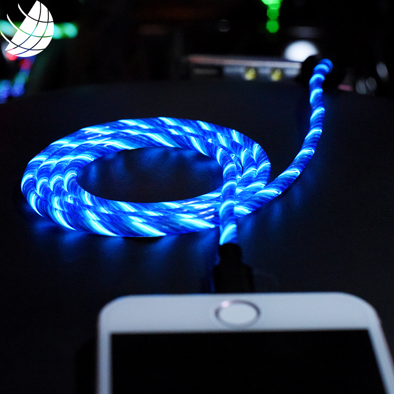 EL Visible Micro USB Flowing Round Cable LD001