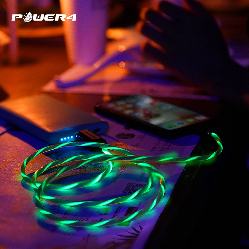 LED flowing charging usb cable EL glowing Data line charging fast usb for iPhone