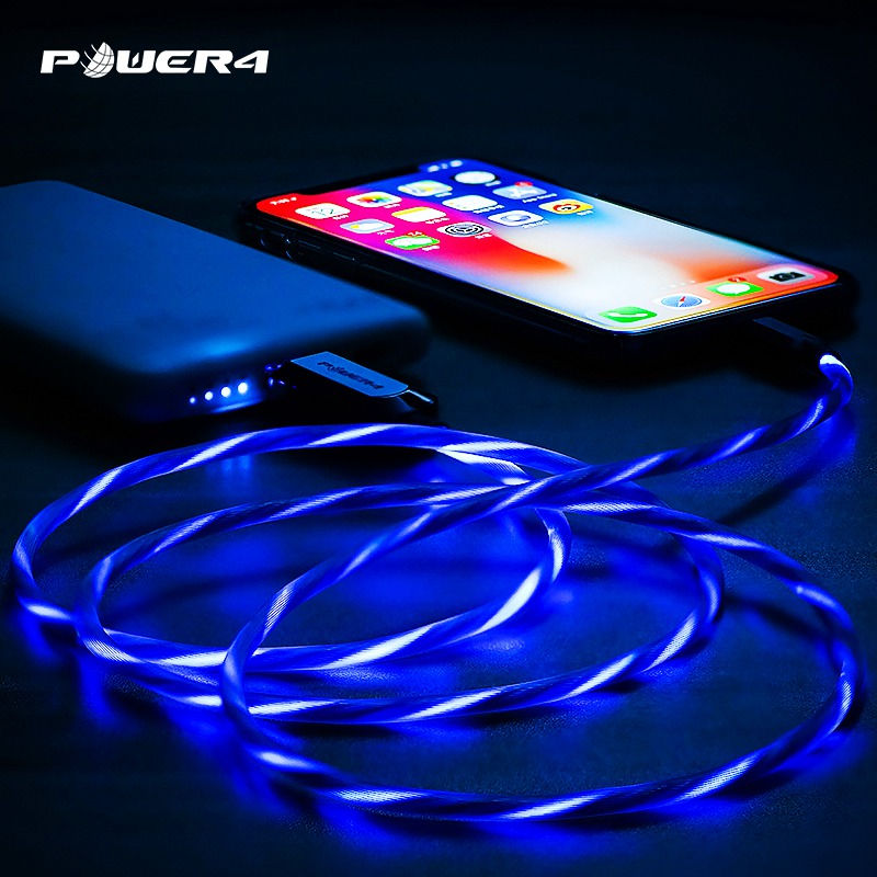 LED flowing charging usb cable EL glowing Data line charging fast usb for iPhone