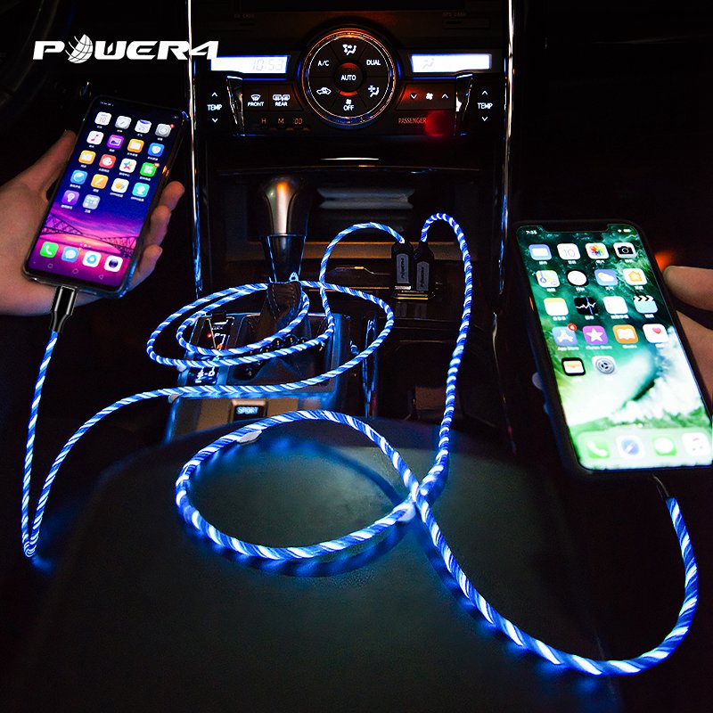 Young popular fashion luminous atmosphere lights shine iPhone fast charging cable