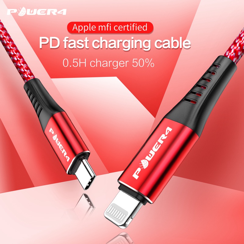 nylon braided mobile charger cable pd fast charging protector iphone usb-c to lightning cables