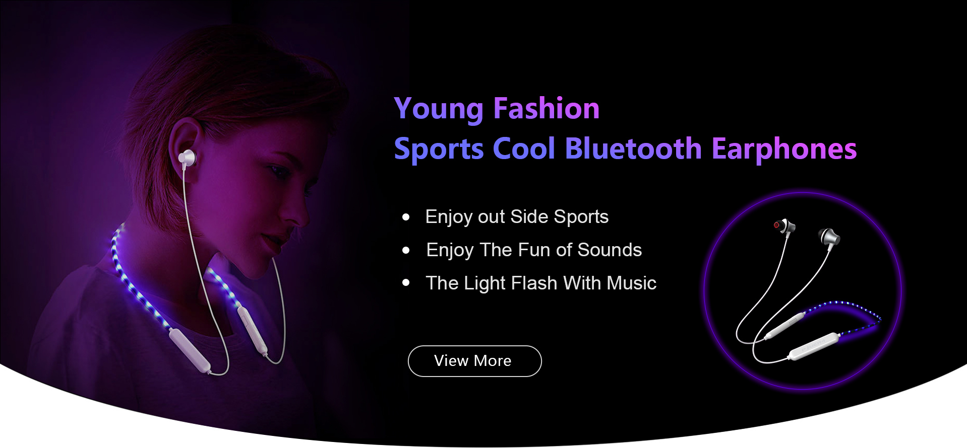 led lighted bluetooth earphone