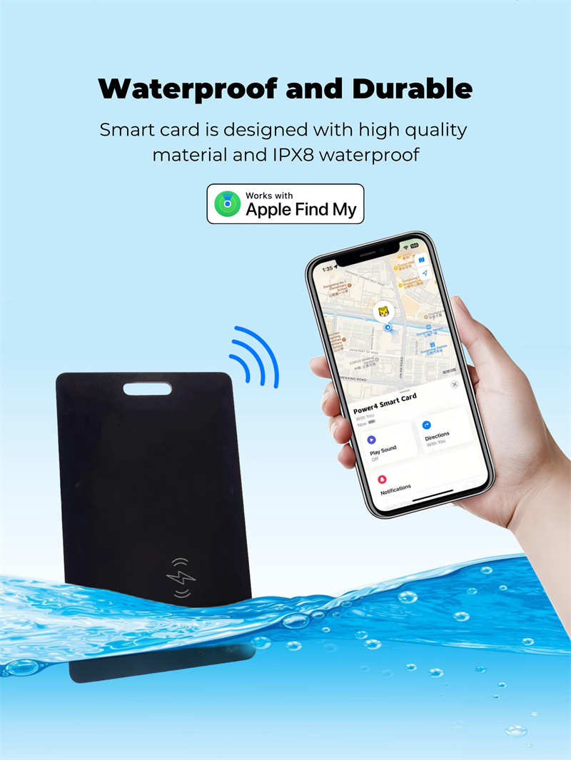 MFI Certified Thin Item Finder Card Wallet Luggage Located Bluetooth Works with Apple Find My APP & Network