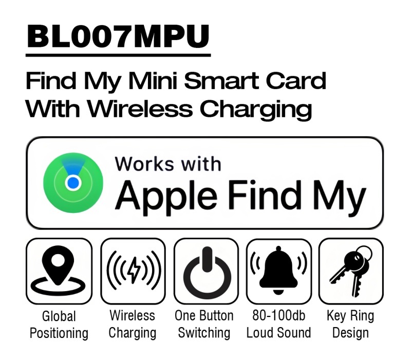 Smart Tag, Bluetooth Luggage Tracker Works with Apple Find My, Item Locator for Key, Luggage, Backpack, Wallet
