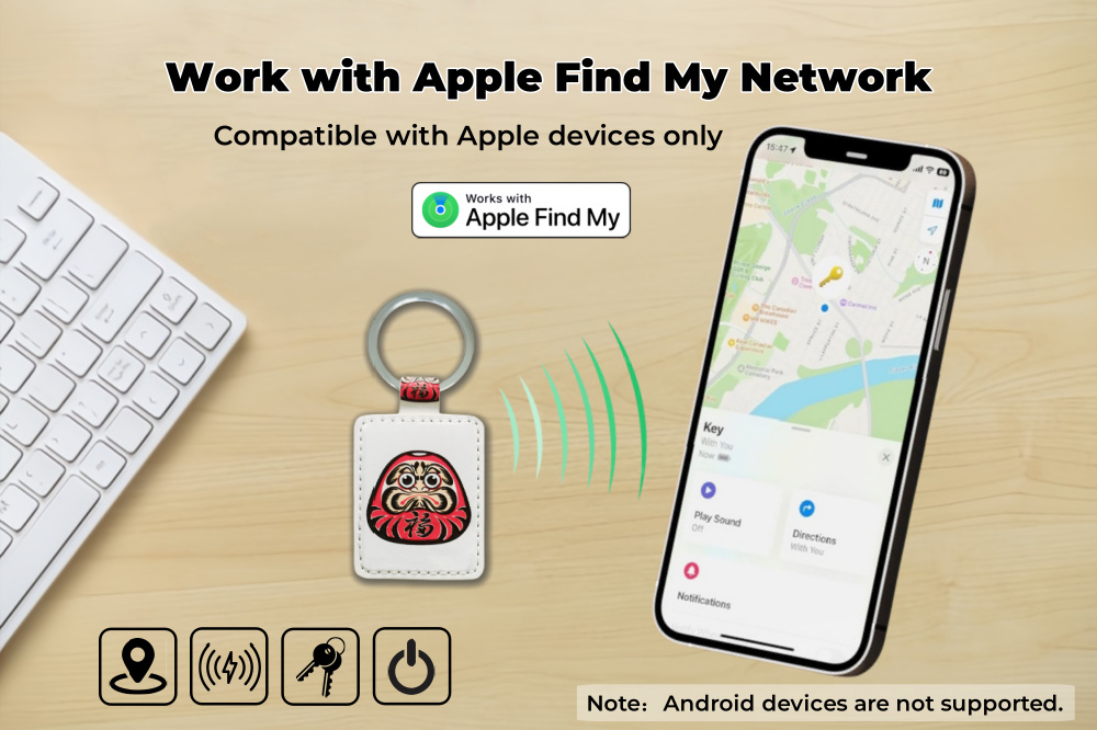 Smart Tag, Bluetooth Luggage Tracker Works with Apple Find My, Item Locator for Key, Luggage, Backpack, Wallet
