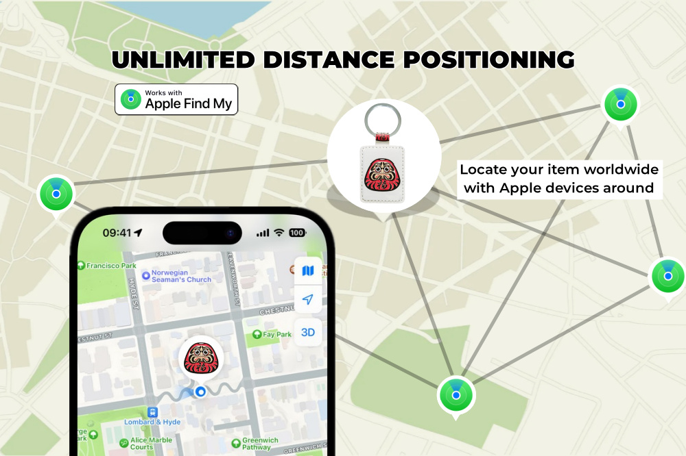 Smart Tag, Bluetooth Luggage Tracker Works with Apple Find My, Item Locator for Key, Luggage, Backpack, Wallet