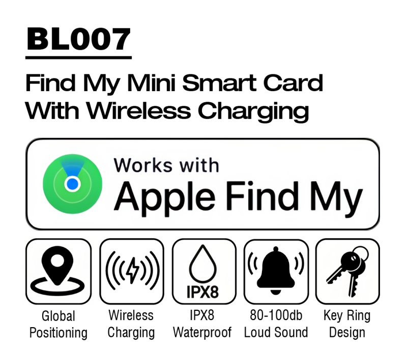 Smart Keys Finder Bluetooth Locator, Luggage Tags, Passport, IP68 Waterproof, Apple Find My APP & Network