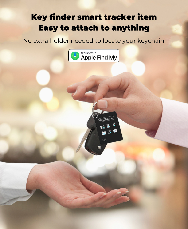 Key Finder Bluetooth Tracker Locator Works with Apple Find My iOS Only Smart tag Item Finder with KeyChain