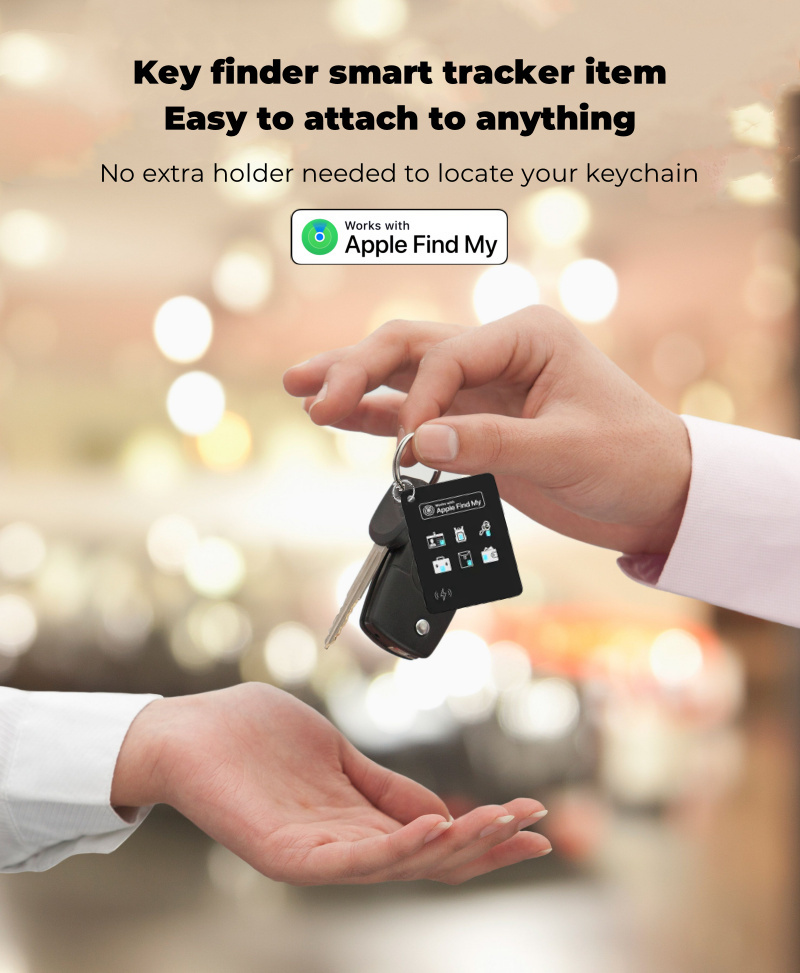 Smart Keys Finder Bluetooth Locator, Luggage Tags, Passport, IP68 Waterproof, Apple Find My APP & Network