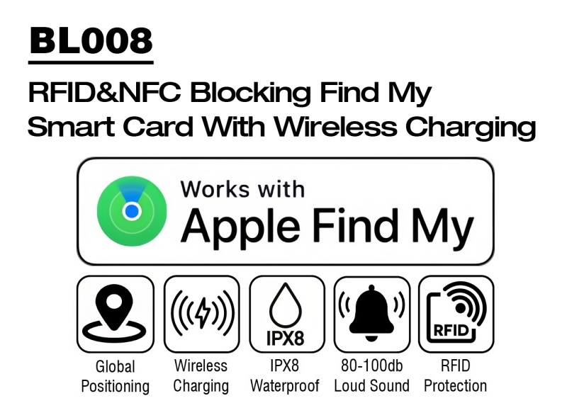 OEM/ODM RFID Blocking IP68 Waterproof Slim GPS Tracker Device Anti-lost Find Tag Card Finder Location for Passport Wallet Bag Ultra Thin Global Positioning System Smart Card locator Wallet Card Finder