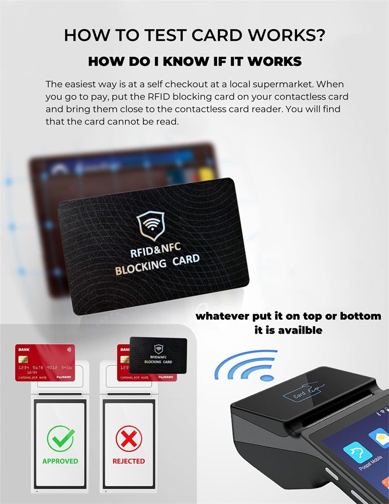 RFID Blocking Card, Fuss-Free Protection Entire Wallet & Purse Shield, Contactless NFC Bank Debit Credit Card Protector Blocker Card Find My Apple MFi Certified Ultra Thin IP67 Waterproof