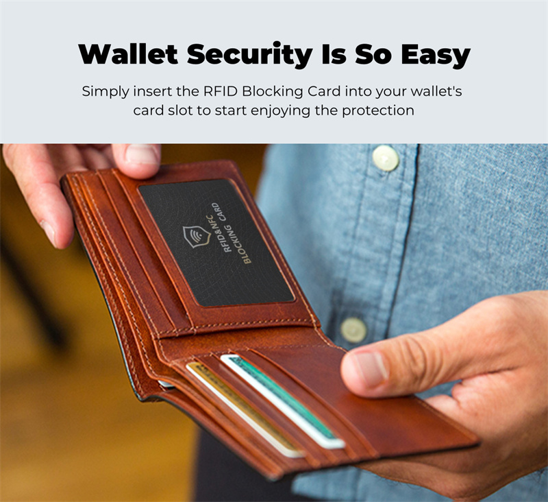 RFID Blocking Card, Fuss-Free Protection Entire Wallet & Purse Shield, Contactless NFC Bank Debit Credit Card Protector Blocker Card Find My Apple MFi Certified Ultra Thin IP67 Waterproof