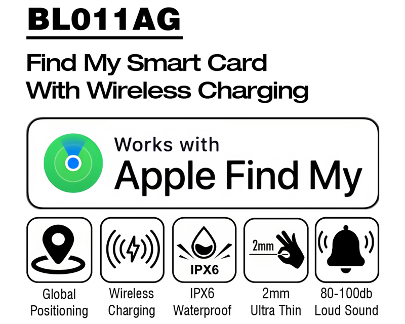 Smart Card Wallet Finder Thin Bluetooth Tracker for FindMy APP (iOS Only), Item Locator for Wallet, Luggage