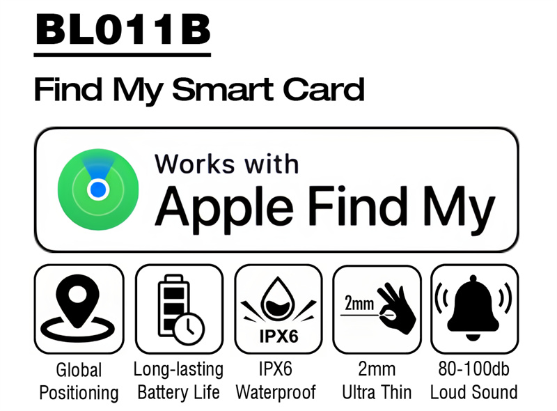 Wallet Tracker Wireless Charging IP68 Thin Item Finder Purse Luggage Works with Apple Find My APP & Network