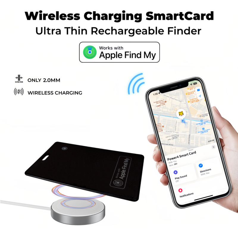Thin Wallet Tracker Card, Smart Bluetooth Phone Tracker Key Finder for Men Slim Wallet Tracker with Loud Alarm