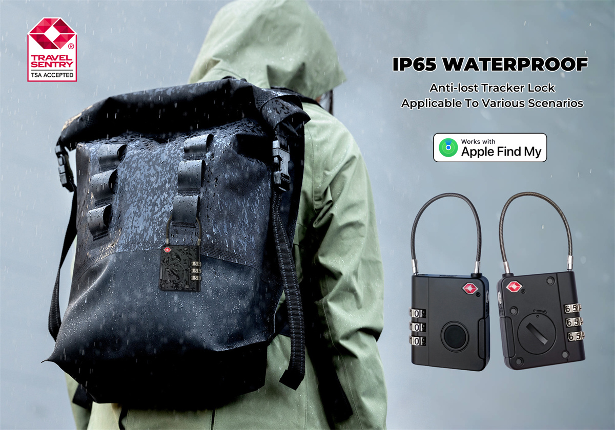 Smart Luggage Lock with Tracker, TSA Approved Travel Luggage Lock with Tracking Tag, Works with Apple Find My(iOS only), Bluetooth Tracker Lock, Combination Locks for Suitcases, Backpacks, Toolboxes