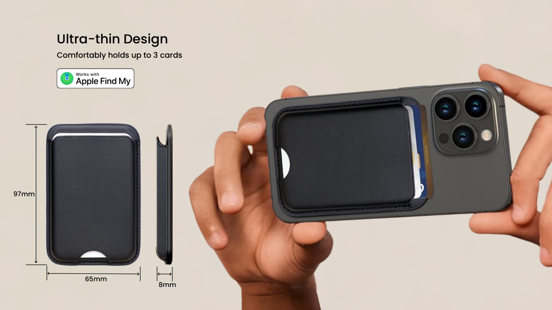 Magnetic Card Wallet Holder Compatible with MagSafe Wallet for iPhone 15/14/13/12 Series