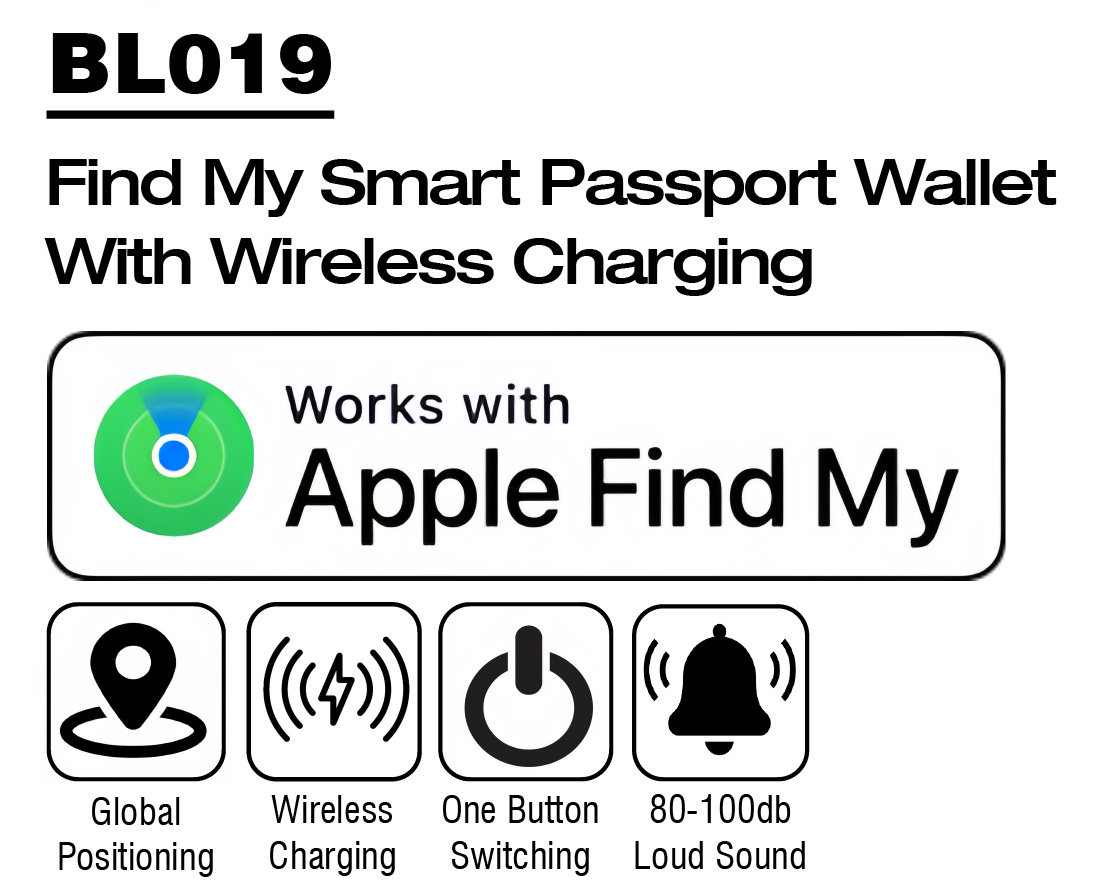 Passport Holder with Smart Tracker Works for Find My APP ravel Accessories Must Haves Anti-Lost