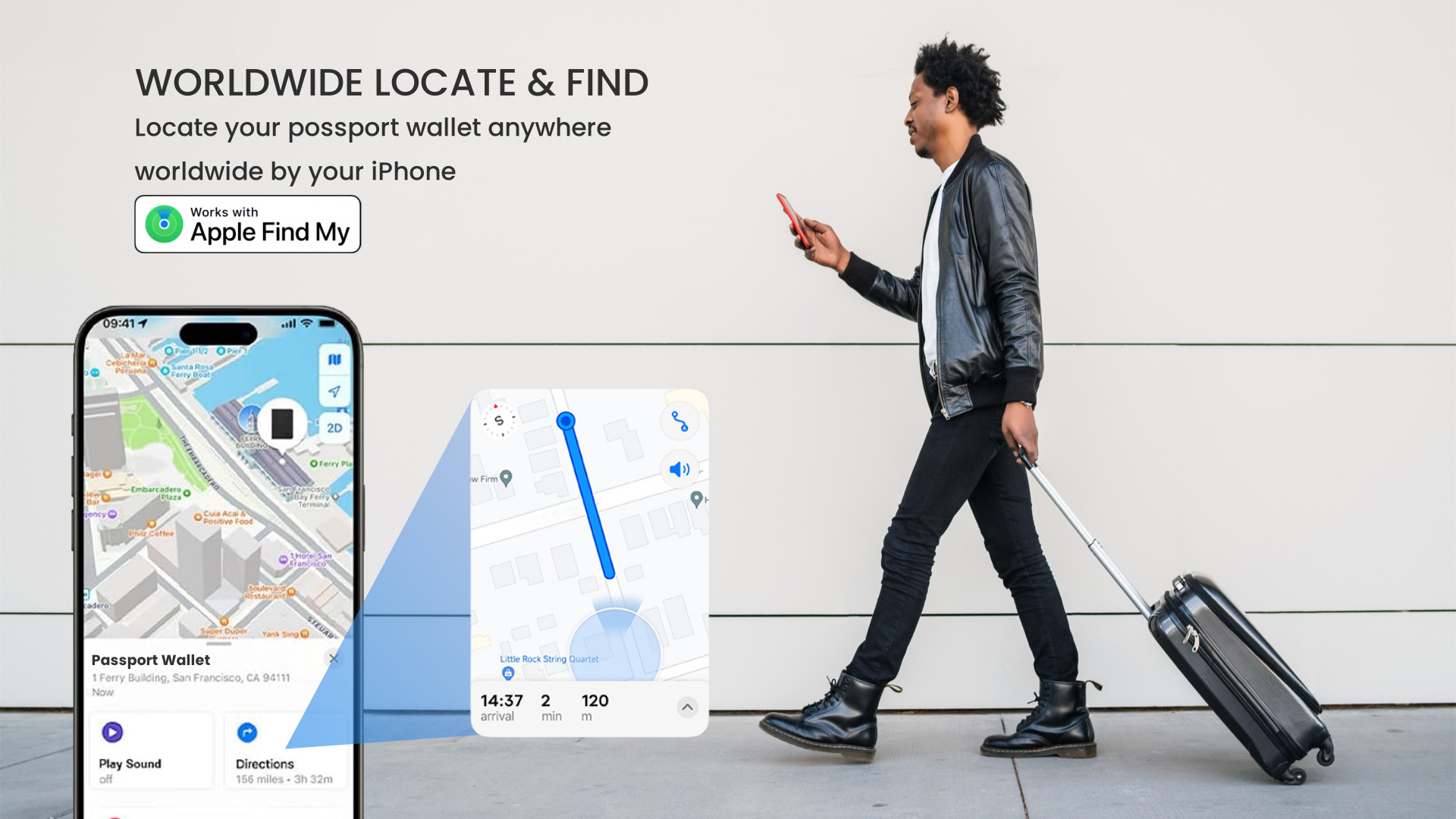 Passport Holder with Smart Tracker Works for Find My APP ravel Accessories Must Haves Anti-Lost