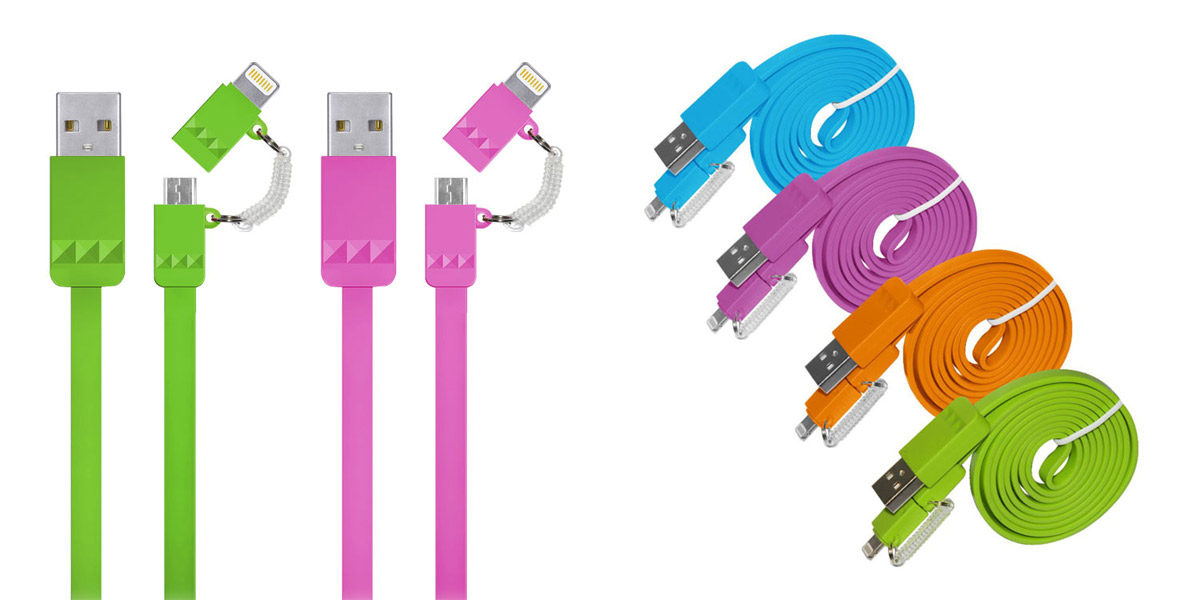 2 in 1 Lightning to Micro USB Flat Cable