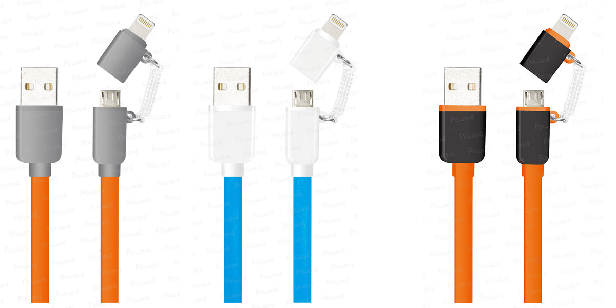 2 in 1 Lightning to Micro USB Flat Cable