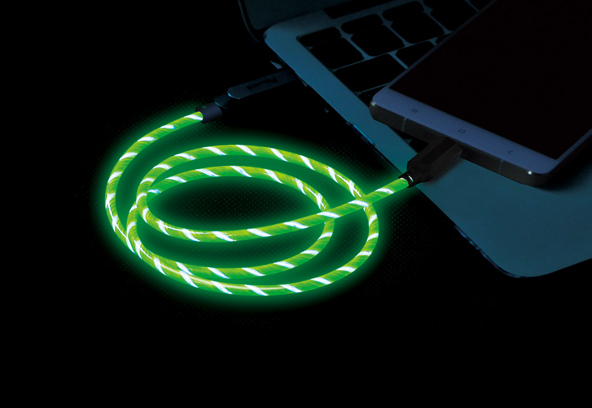 EL Visible  Type-C to USB Flowing Round Cable